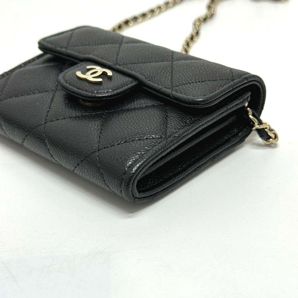 CHANEL Black Caviar Leather Logo Pochette Wallet - Picture 4 of 13